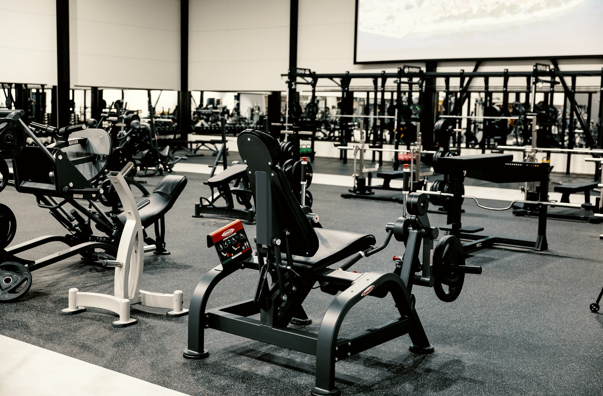 Treningssalen med frivekter hos ENERGY Fitness Larvik